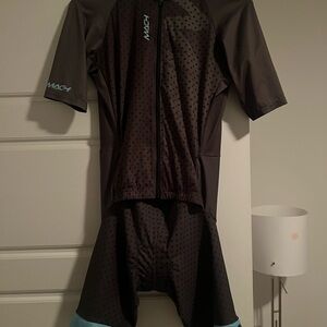 MACH Gray/Black and Blue Triathalon Suit